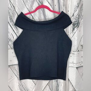 NWT Anthropologie Knit Sleeveless Black Off Shoulder XL